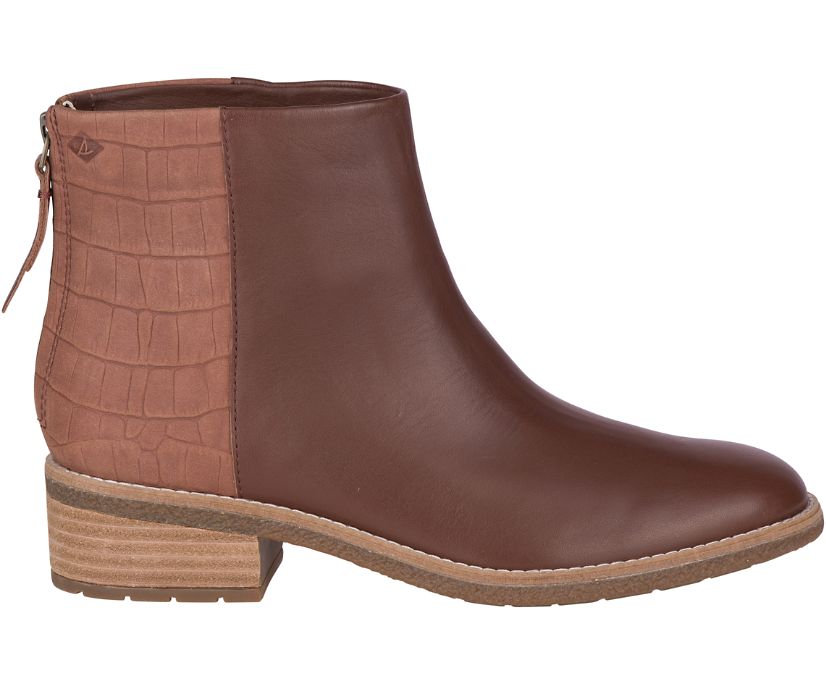 Sperry Maya Belle Leather Chelsea Boots - Women's Boots - Brown [PM1234586] Sperry Ireland